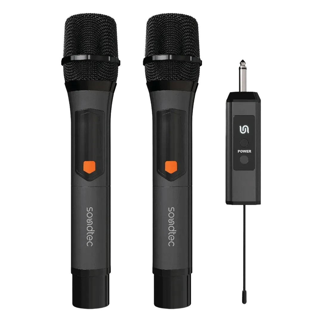 Porodo Soundtec Dual-Channel Handy Wireless Microphone Rechargeable with Metal Receiver.webp
